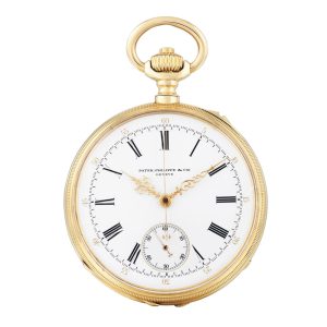 Swiss 18K carat rose gold open faced chronograph Circa 1882