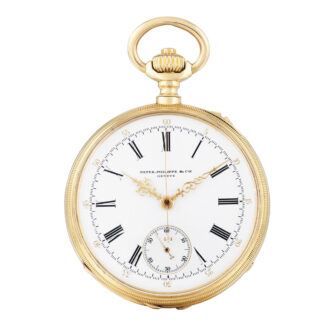 Swiss 18K carat rose gold open faced chronograph Circa 1882
