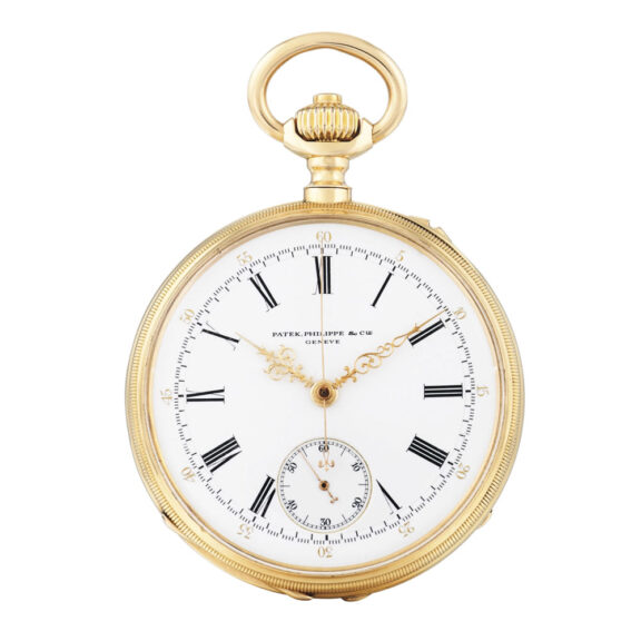 Swiss 18K carat rose gold open faced chronograph Circa 1882