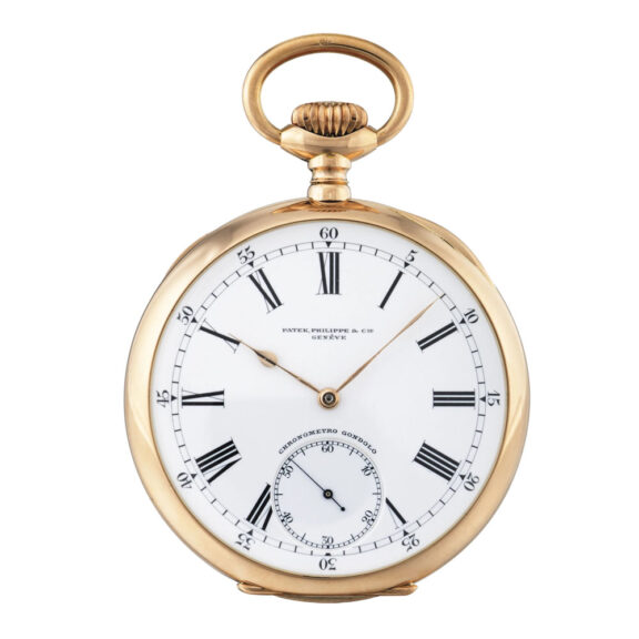Swiss 18K rose gold Chronometro Gondolo watch Circa 1910