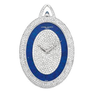 Unique Swiss white gold and diamond-set pendant watch Circa 1977