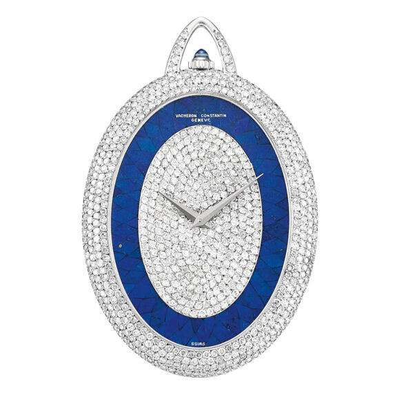 Unique Swiss white gold and diamond-set pendant watch Circa 1977