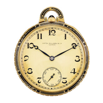 Swiss 18K gold and enamel Art Deco lever watch Circa 1923