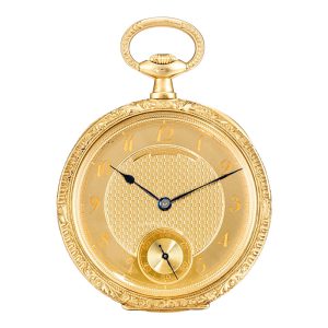 Fine Swiss 18K gold open faced lever pocket watch Circa 1907