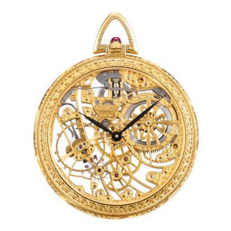 Very fine Swiss gold skeletonized lever watch Circa 1993