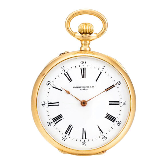 Swiss 18K rose gold open faced cylinder watch Circa 1890