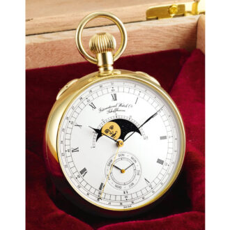 Swiss 18K gold lever with day, date and moon phases Circa 1980