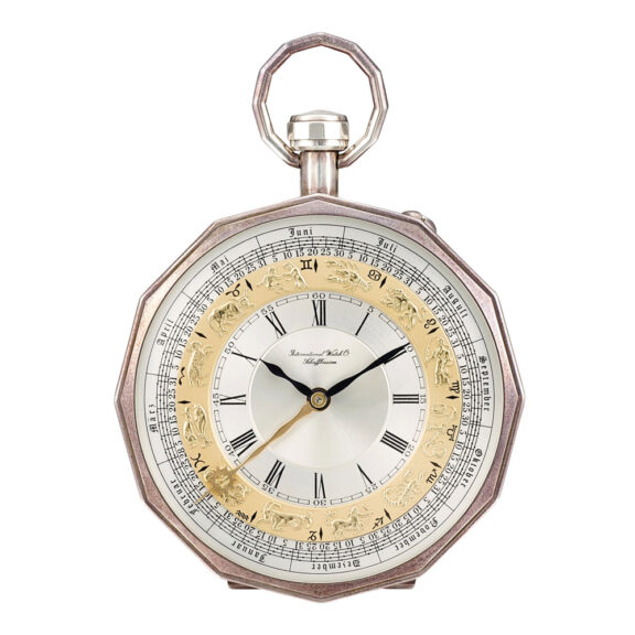 Swiss silver open faced lever watch with calendar Circa 1980