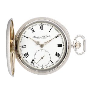 Swiss 18K white gold hunting cased lever watch Circa 1980