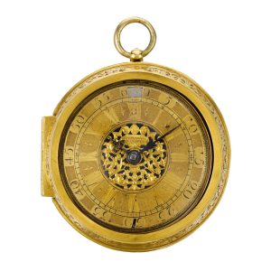 English/Dutch 18K gold pair cased verge watch with date Circa 1700