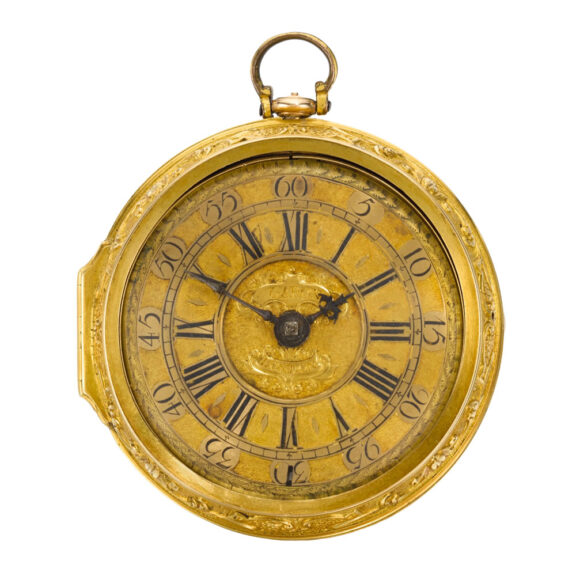 English 20K gold pair cased repoussé verge watch Circa 1720
