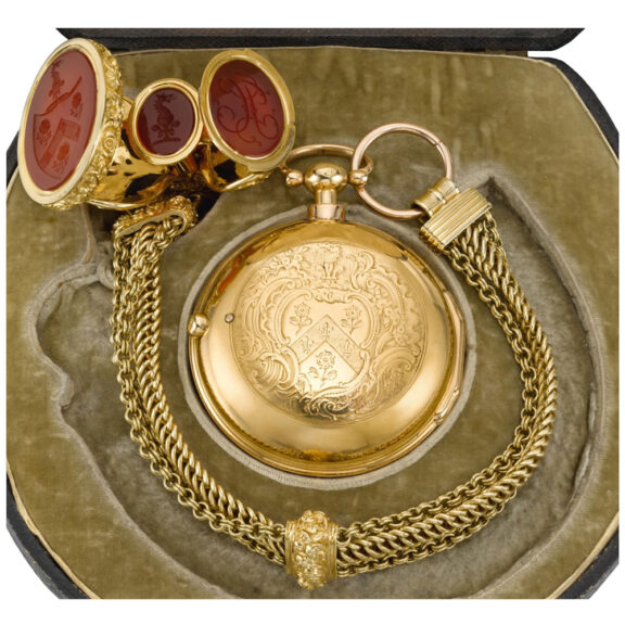 English 18K gold pair cased verge watch Circa 1750 and 1816 English 18K gold pair cased verge watch Circa 1750 and 1816