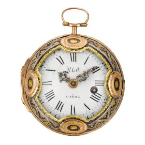German steel and varicolour gold verge watch Circa 1760