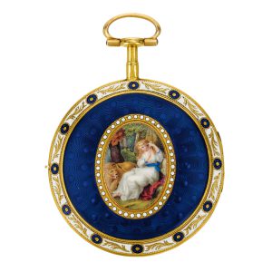 English 18K gold and enamel verge pocket watch Circa 1780