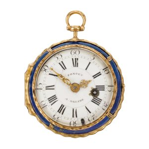 German 18K gold and lapis lazulli verge watch Circa 1780