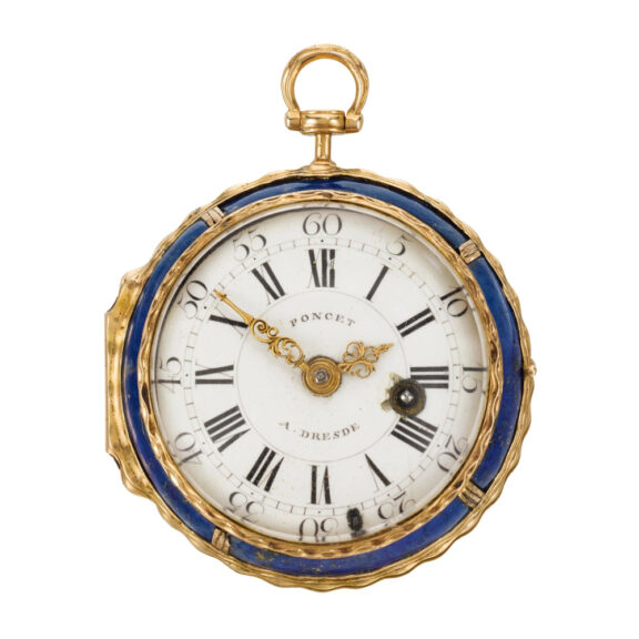 German 18K gold and lapis lazulli verge watch Circa 1780
