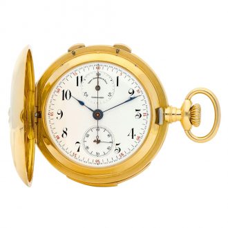 Danish gold and diamond set repeating split second chronograph Circa 1910