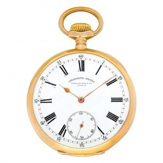 Swiss gold open faced keyless lever pocket watch Circa 1902