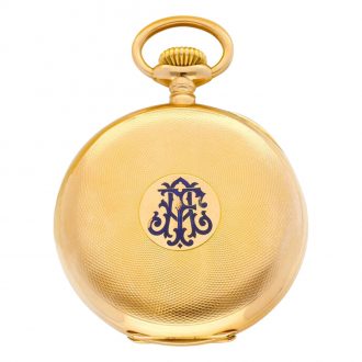 Swiss gold open faced keyless lever pocket watch Circa 1902