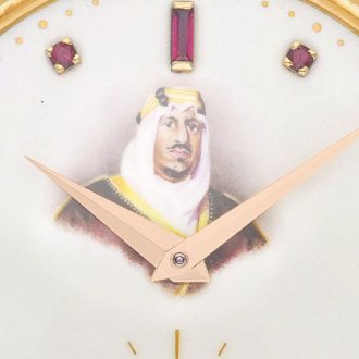 Swiss gold lever with the portrait of King Abdulaziz Al Saud Circa 1956