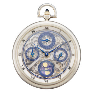 Elegant Swiss 18K white gold complicated watch Circa 1990
