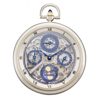 Elegant Swiss 18K white gold complicated watch Circa 1990
