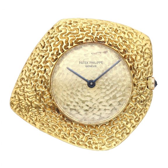 Unusual Swiss 18K gold asymmetrical lever watch Circa 1967 Unusual Swiss 18K gold asymmetrical lever watch Circa 1967