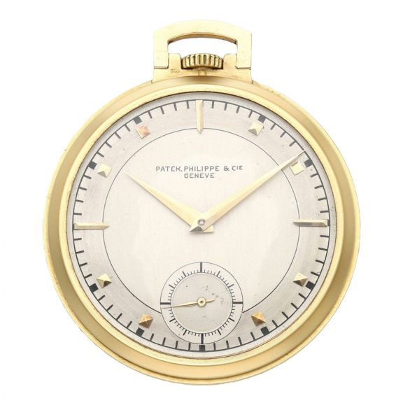 Swiss gold lever watch with two tone sector dial Circa 1930