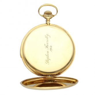 Swiss 18 carat gold open faced repeating lever watch Circa 1907