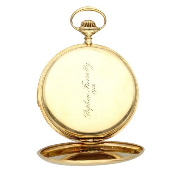 Swiss 18 carat gold open faced repeating lever watch Circa 1907 Swiss 18 carat gold open faced repeating lever watch Circa 1907