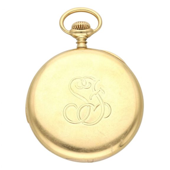 Swiss 18 carat gold open faced repeating lever watch Circa 1907