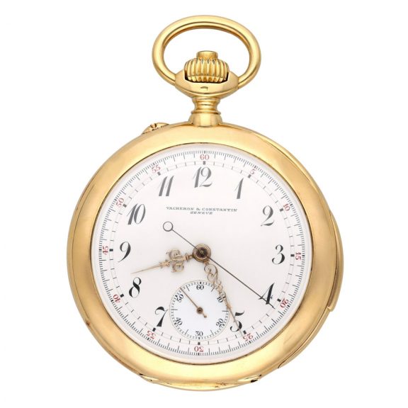 Swiss 18K gold repeating lever chronograph watch Circa 1890 Swiss 18K gold repeating lever chronograph watch Circa 1890