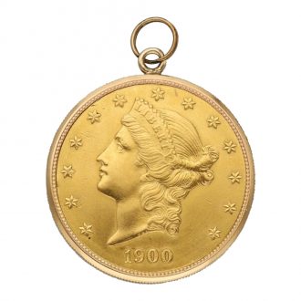 Swiss 18 carat gold U.S. twenty dollar coin watch Circa 1965