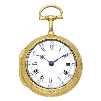 English gold pair cased repeating à toc cylinder watch Circa 1760