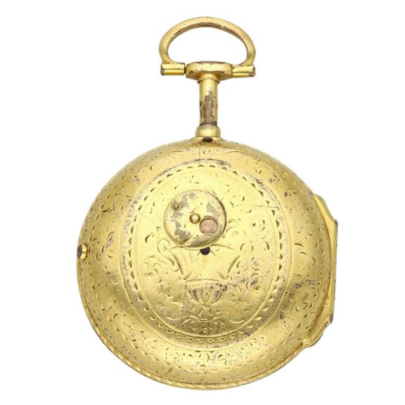 English gold pair cased repeating à toc cylinder watch Circa 1760 English gold pair cased repeating à toc cylinder watch Circa 1760