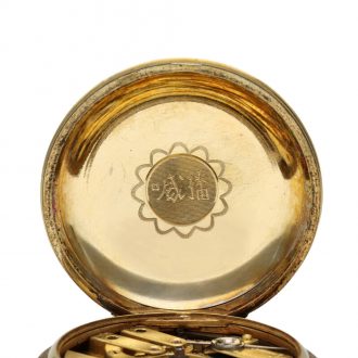 Swiss gilt silver cylinder watch for the Chinese market Circa 1890