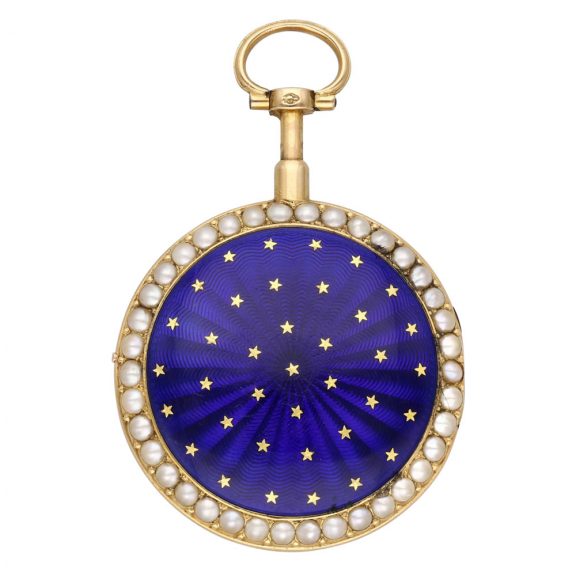 French gold, enamel and pearl set repeating à toc watch Circa 1790