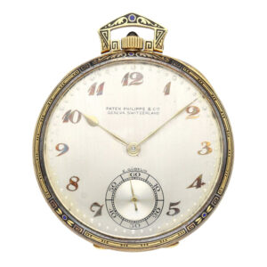 Swiss 18 carat gold and enamel keyless lever watch Circa 1920