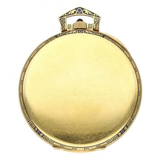 Swiss 18 carat gold and enamel keyless lever watch Circa 1920 Swiss 18 carat gold and enamel keyless lever watch Circa 1920