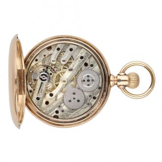 Swiss 14 carat rose gold hunting cased lever watch Circa 1887