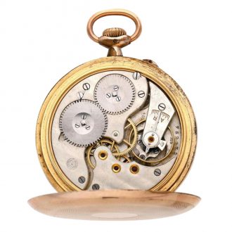 Swiss gilded open faced keyless lever pocket watch Circa 1910