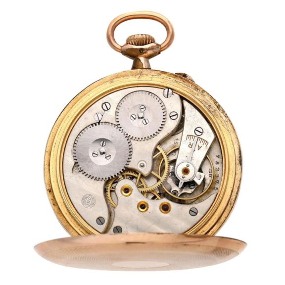 Swiss gilded open faced keyless lever pocket watch Circa 1910 Swiss gilded open faced keyless lever pocket watch Circa 1910