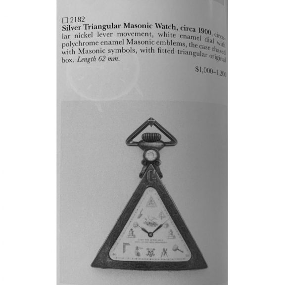 Fine Swiss silver triangle shaped Masonic pocket watch Circa 1900 Fine Swiss silver triangle shaped Masonic pocket watch Circa 1900