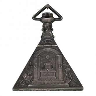Fine Swiss silver triangle shaped Masonic pocket watch Circa 1900