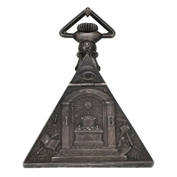 Fine Swiss silver triangle shaped Masonic pocket watch Circa 1900 Fine Swiss silver triangle shaped Masonic pocket watch Circa 1900