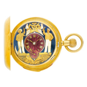Swiss minute repeating lever with Jacquemarts Circa 1890