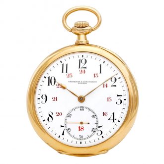 Swiss rose gold keyless lever with 24h indication Circa 1900