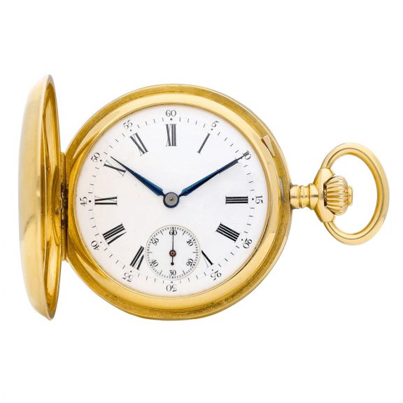 Swiss 18 carat rose gold hunting cased keyless lever Circa 1890