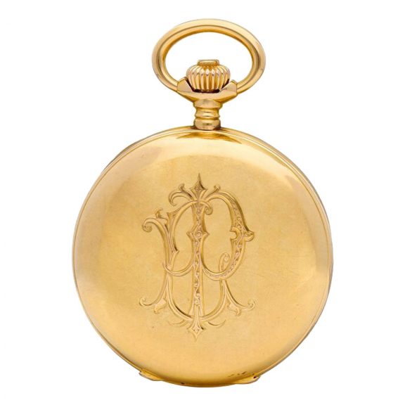 Swiss 18 carat rose gold hunting cased keyless lever Circa 1890 Swiss 18 carat rose gold hunting cased keyless lever Circa 1890