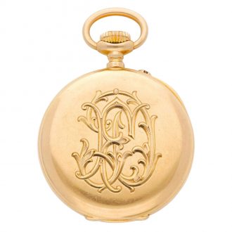 Swiss 18 carat rose gold open faced keyless lever Circa 1890